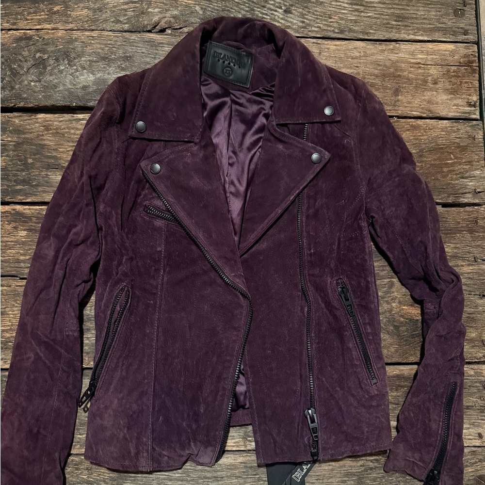 Blank NYC Purple Leather Biker Jacket